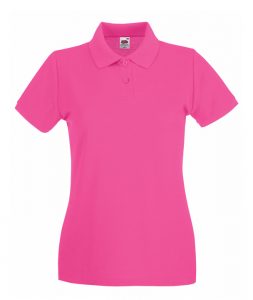 Fruit of the Loom Ladies Polo Shirts in Fuchsia